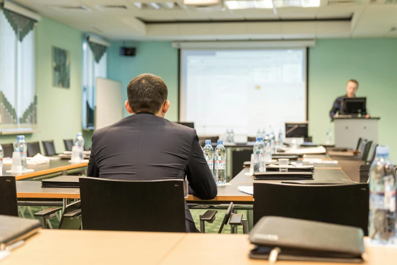 an image of a person at a conference