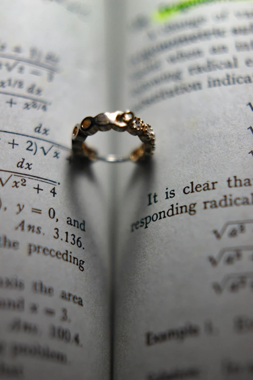 a ring on top of an open book