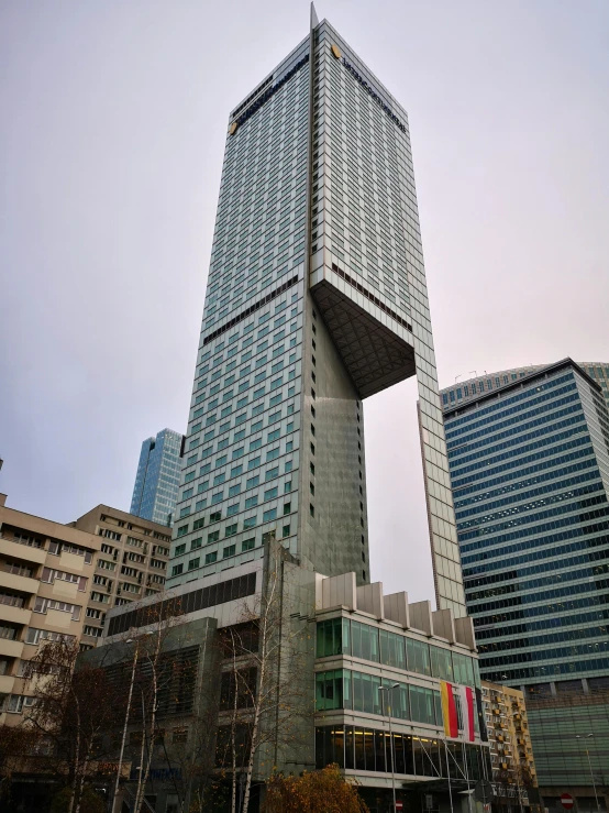 the tall building is very unique to describe