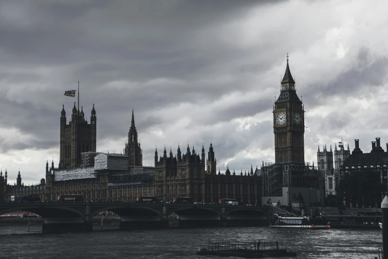 the big ben clock tower towering over the city of london