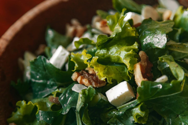 a salad in a bowl on the table