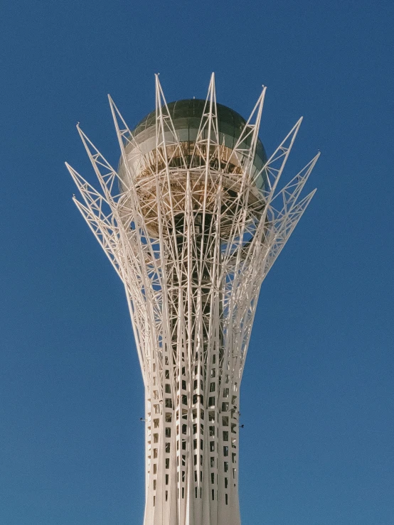 the large building has intricate wire on it