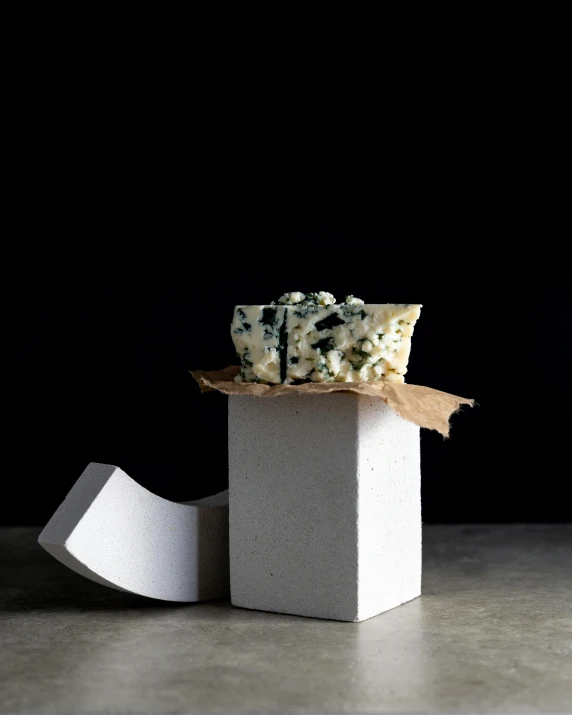 cheese made from blocks in a dark room