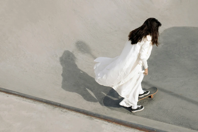 a person is skateboarding at a skate park