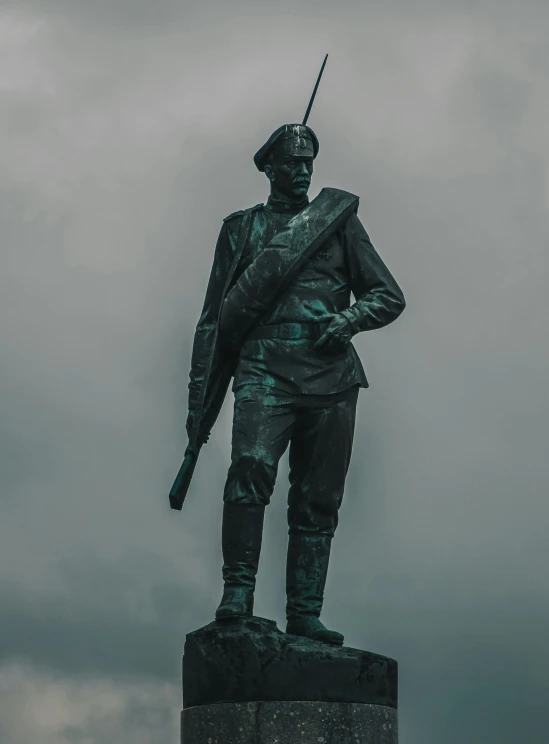 a statue of a soldier with a gun