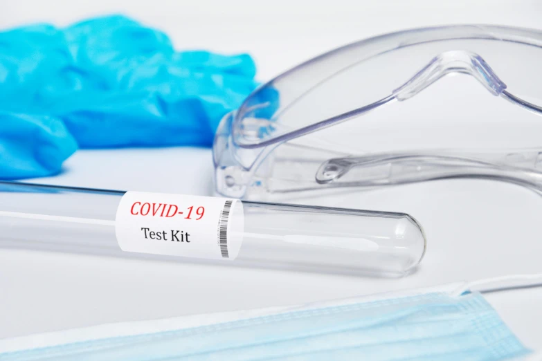 the surgical glasses are on the table, with masks nearby