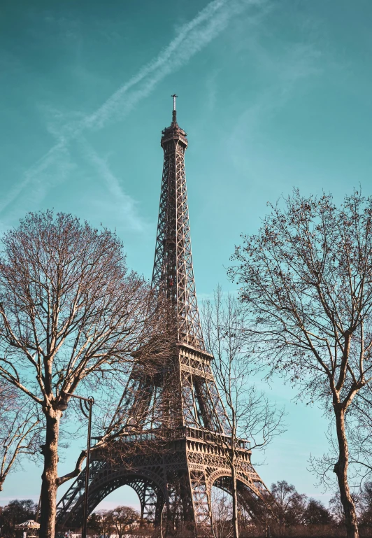 a view of the eiffel tower from underneath it