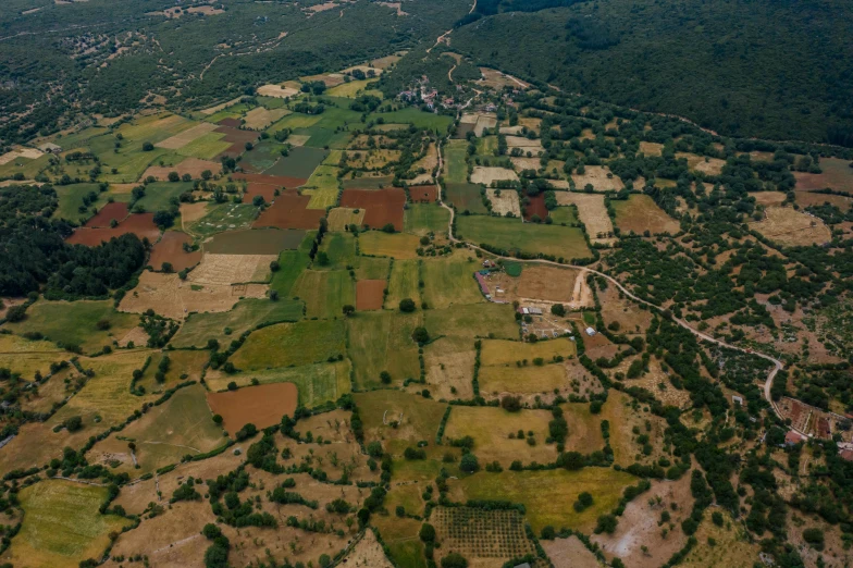 an aerial po of a large field in the countryside