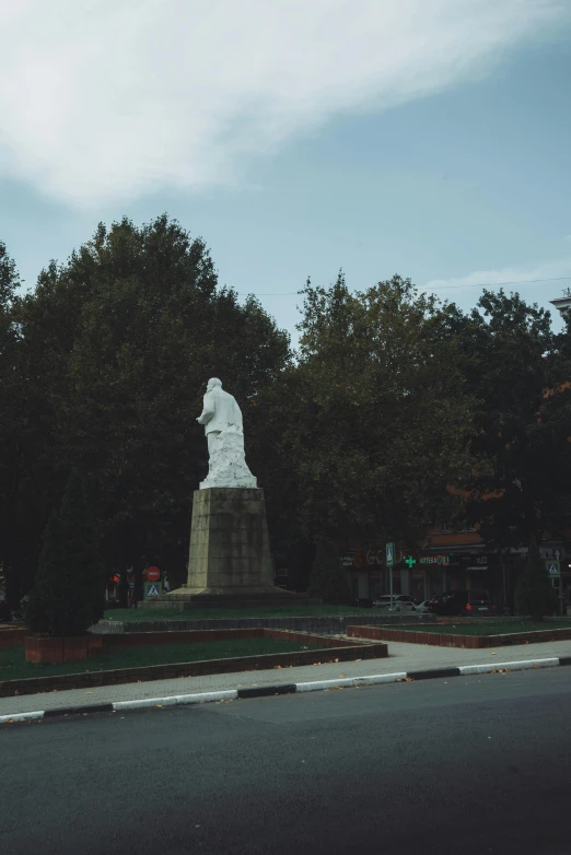 the park has a statue of a woman on it