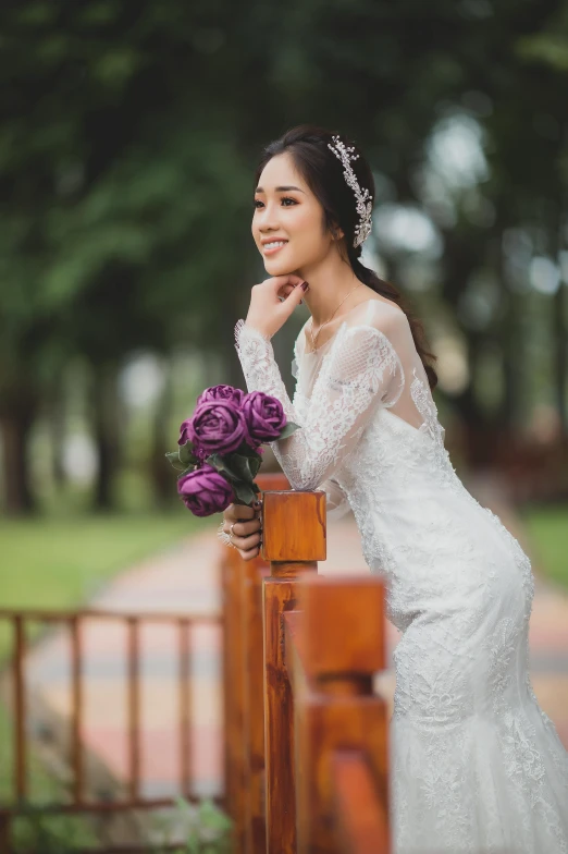 an image of a beautiful woman in wedding dress