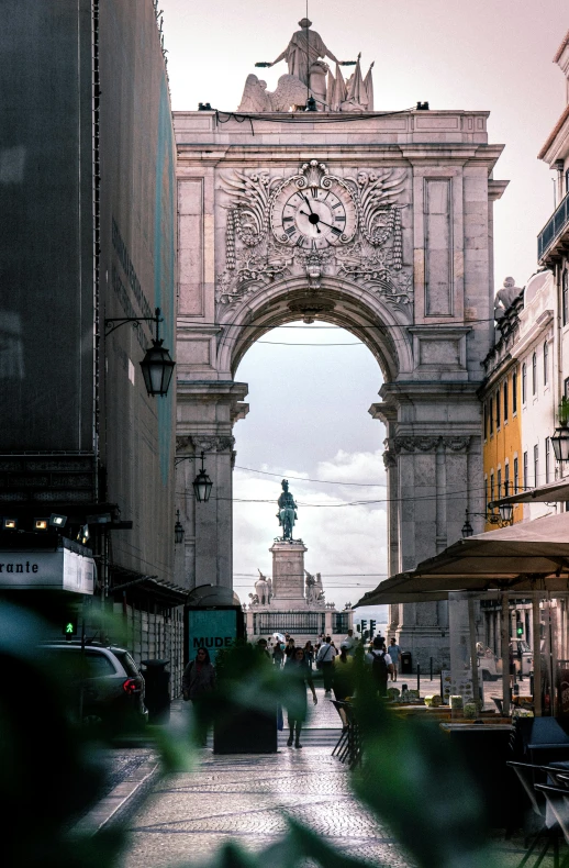 the view of the arch from a walkway