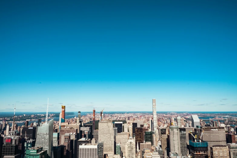 a view from the top of a skyscr in new york city