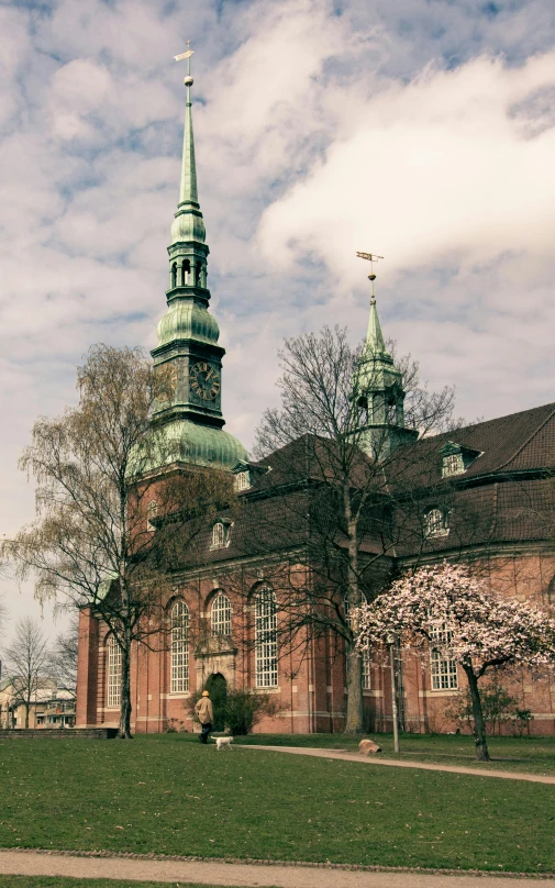 this is an old church building with a steeple