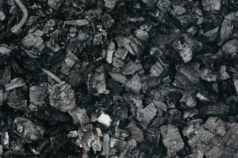charcoal is seen from above in this pograph