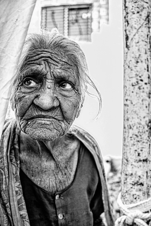 an older woman with a very long face