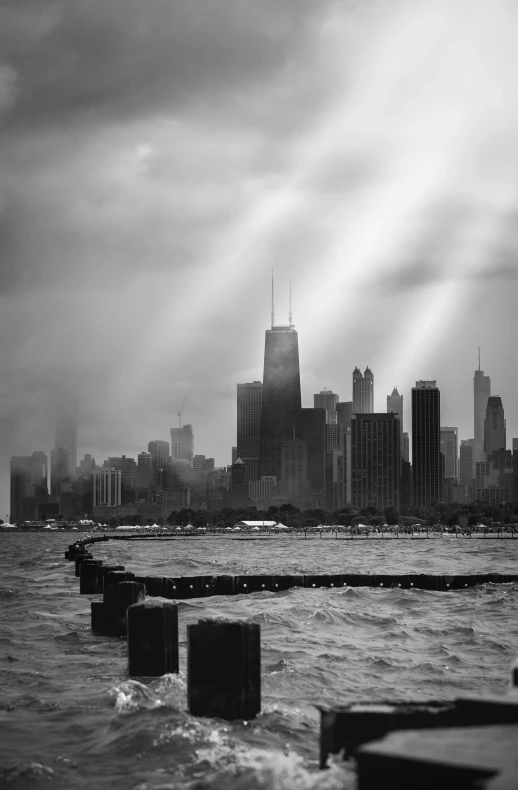 a city skyline from across the water