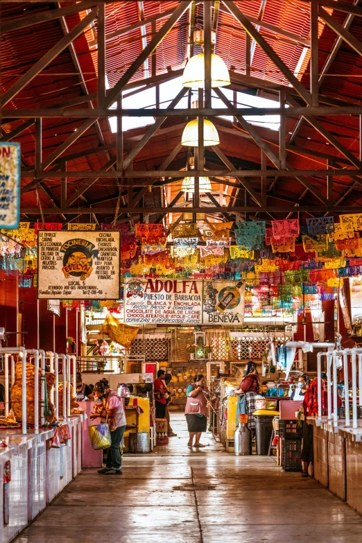 a large market with various items on display