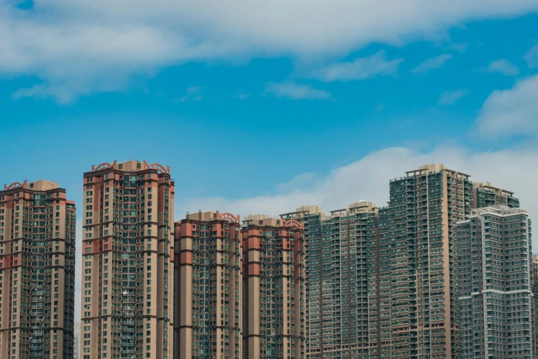 a city skyline with some very tall buildings