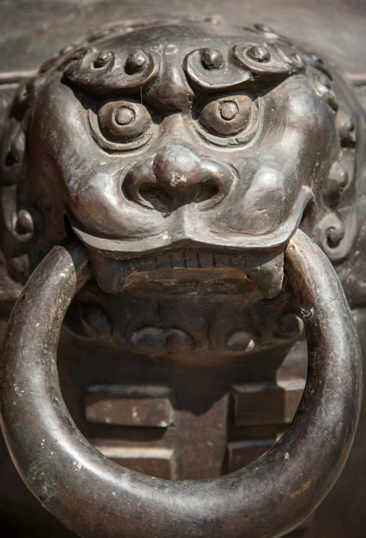 a close up of an old door handle