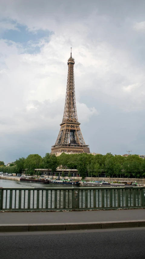 the eiffel tower on the other side of the water