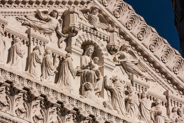 a large architectural sculpture sitting in the middle of a wall