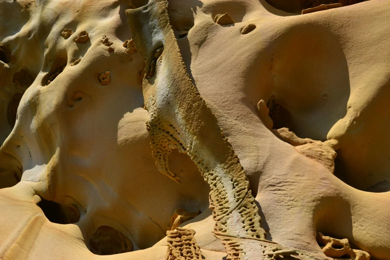 a large giraffe standing next to a large rock formation