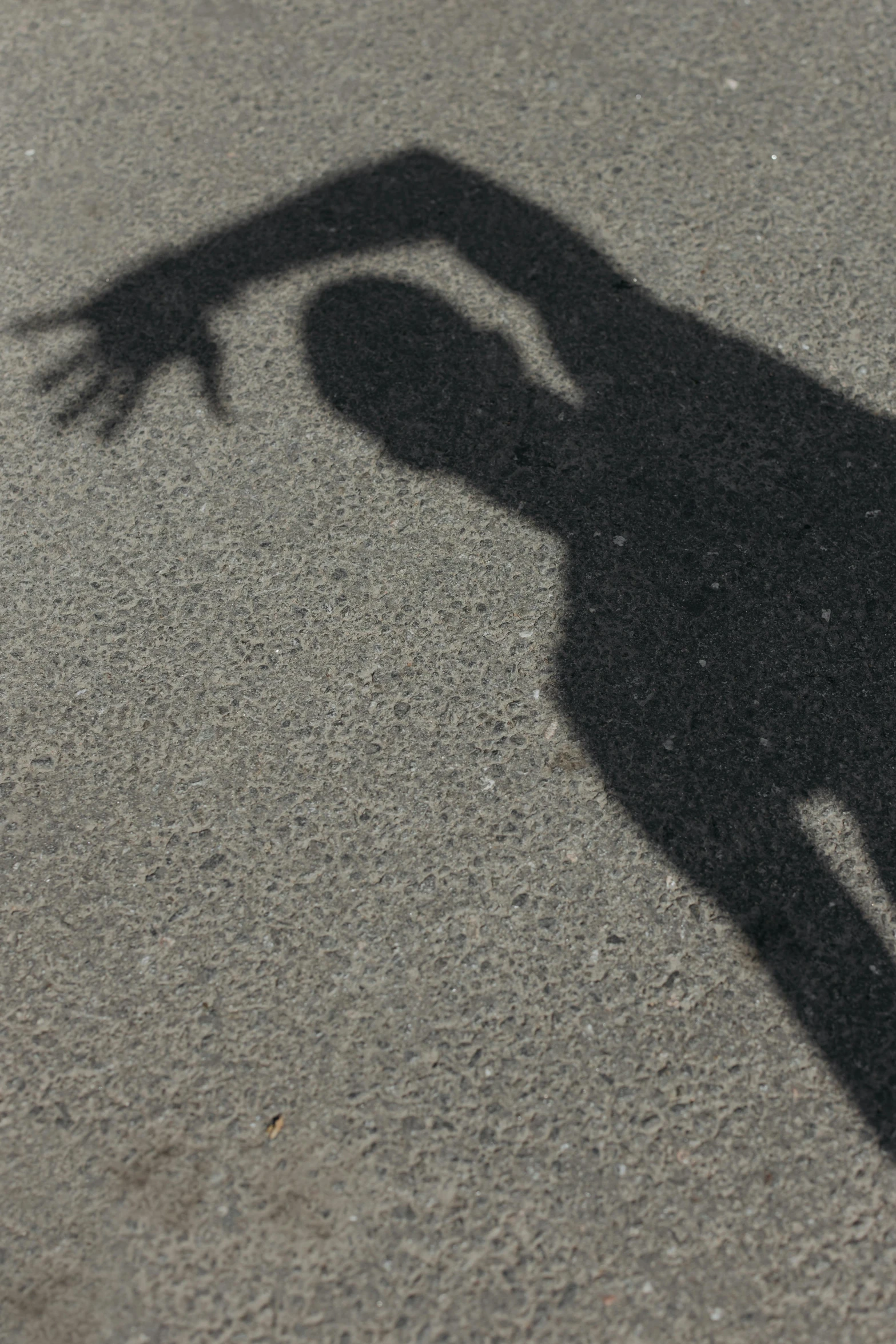 the shadow of a person standing next to a skateboard