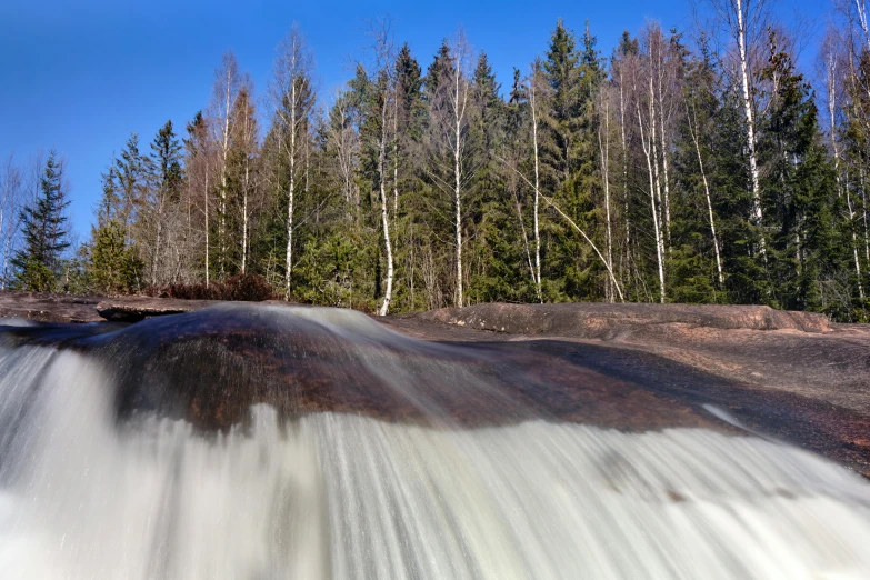 an extreme s of water that appears to be moving and changing color