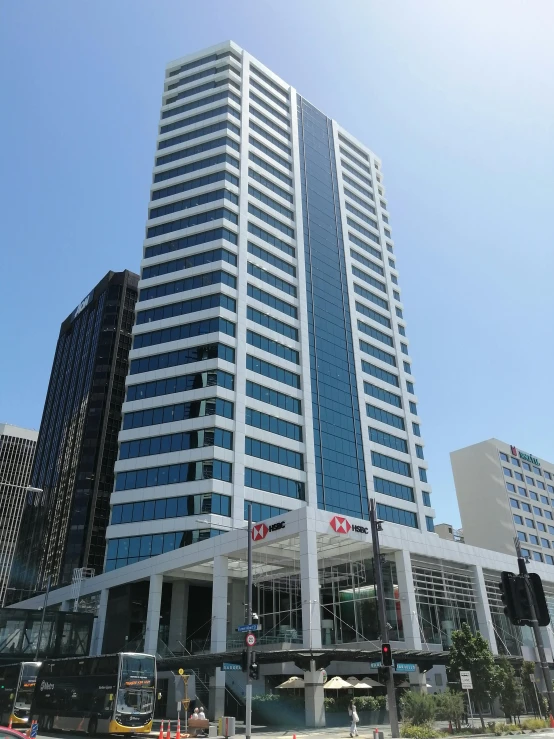 a large blue building with some very big windows