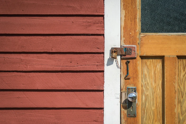 a close - up view of the wooden side of an entrance