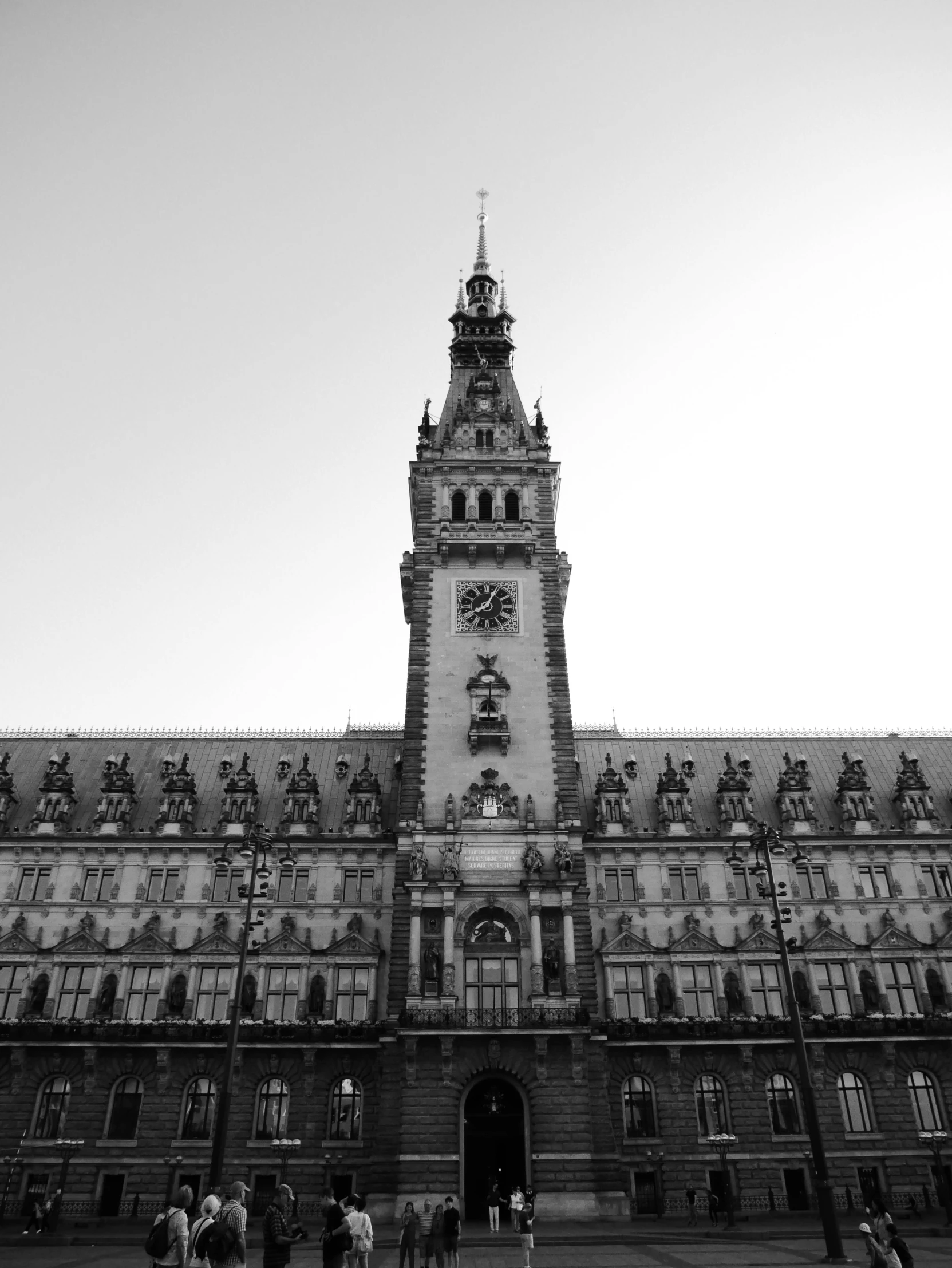 a black and white po of a tall building