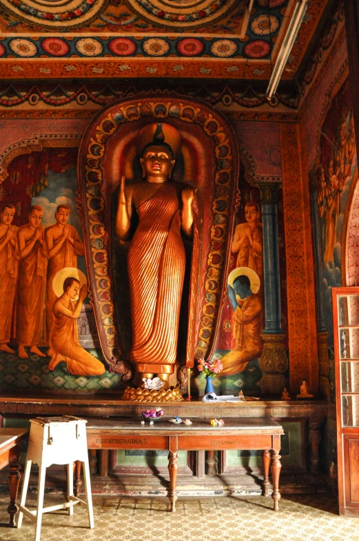 a statue of buddha inside of a buddhist shrine
