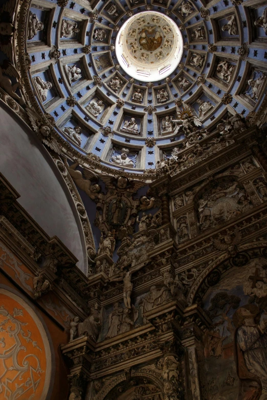 a po taken up in the air showing a ceiling with art