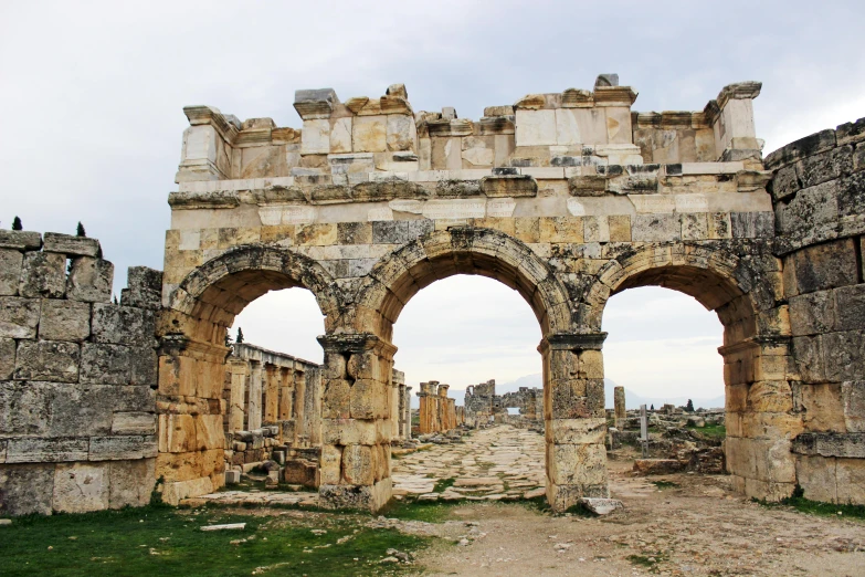 a ruin sits alone in the middle of nowhere