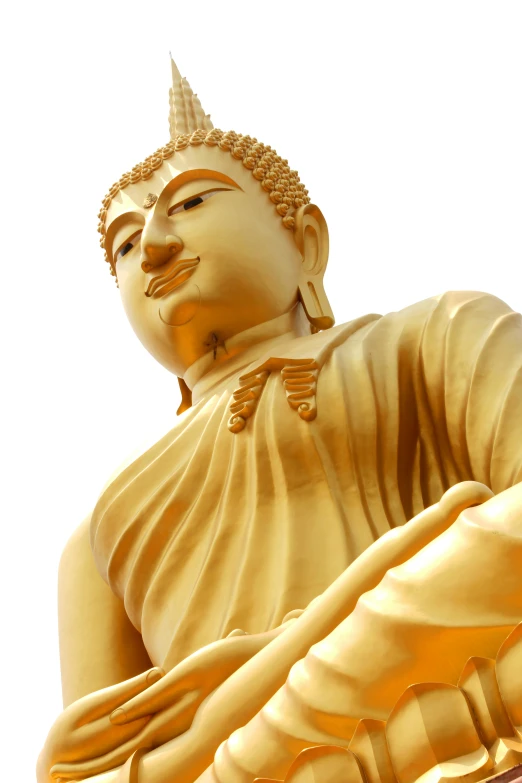 the statue of buddha with an open mouth on a white background