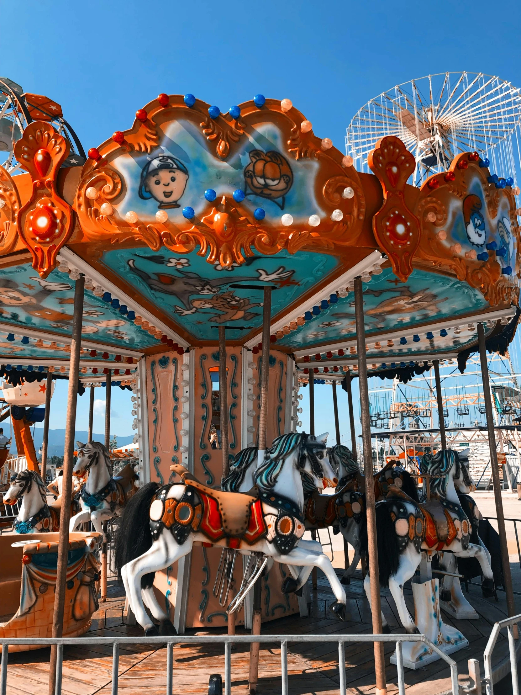 some very cute small merry go round with lights