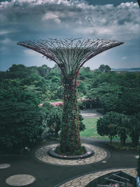 an image of a huge decorative structure in the middle of park