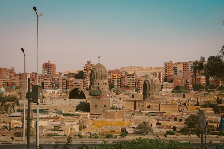 a view of a large city with a few buildings