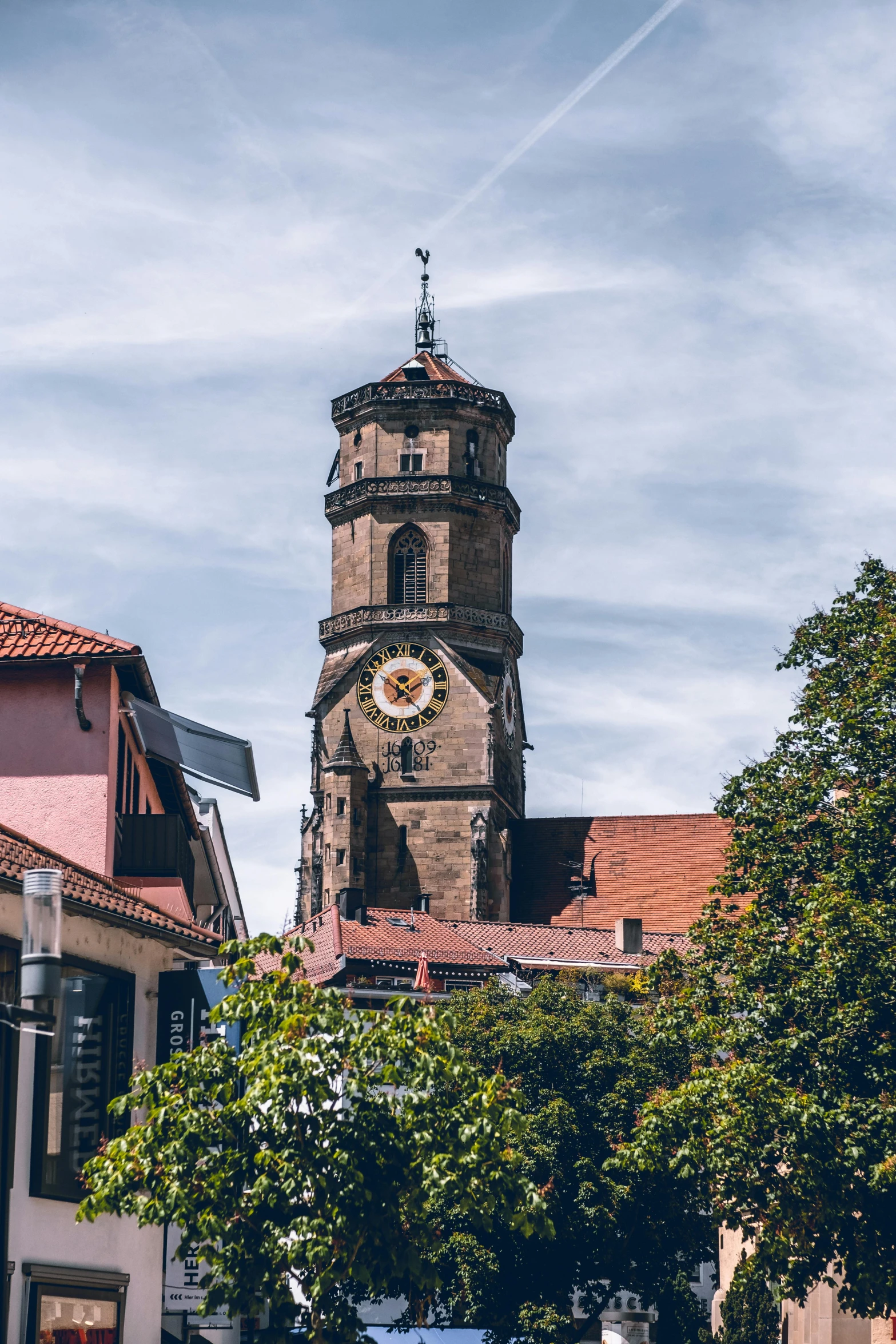 an old church sits on the corner of this street