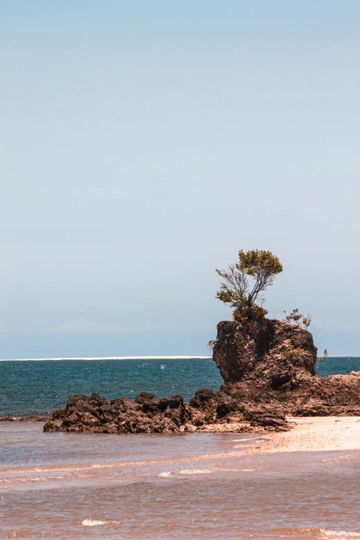 there is an empty island at the edge of the water