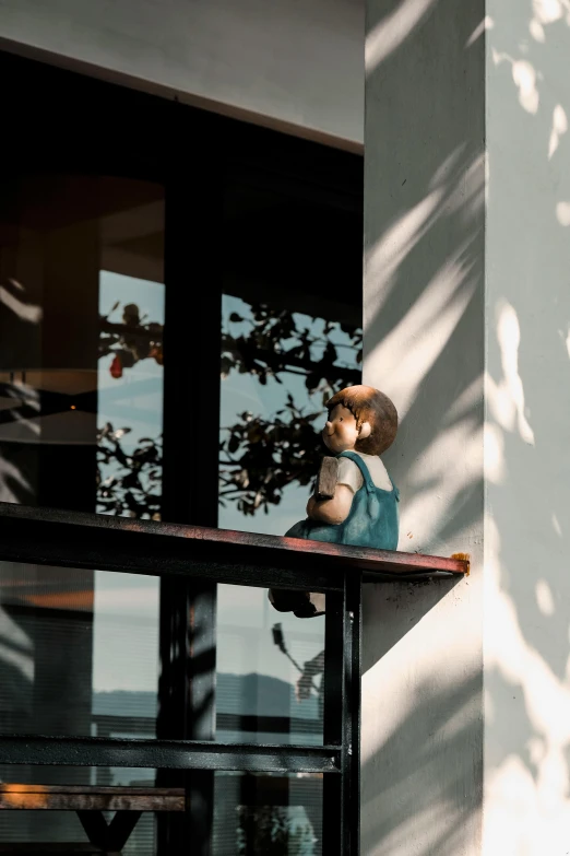 a teddy bear sitting on the top of a bench