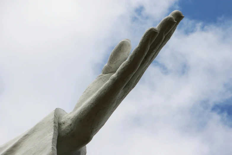 there is a statue made to look like a hand