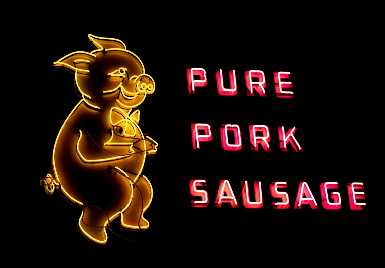 a logo with a pig as the main subject