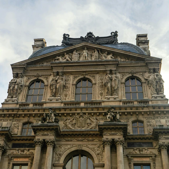 a building has several windows on top