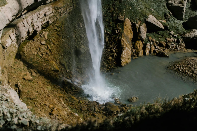 waterfall with rocks and rocks surrounding it