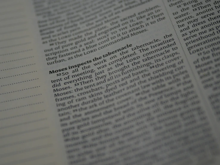 a close up of an open page of a text book