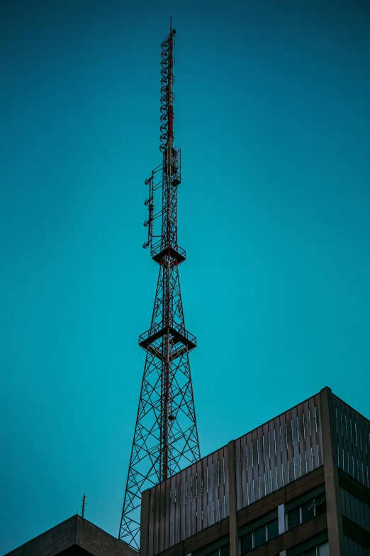 a building has a cell tower on top