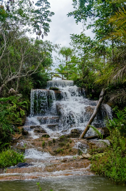 this is a waterfall coming from a small pool