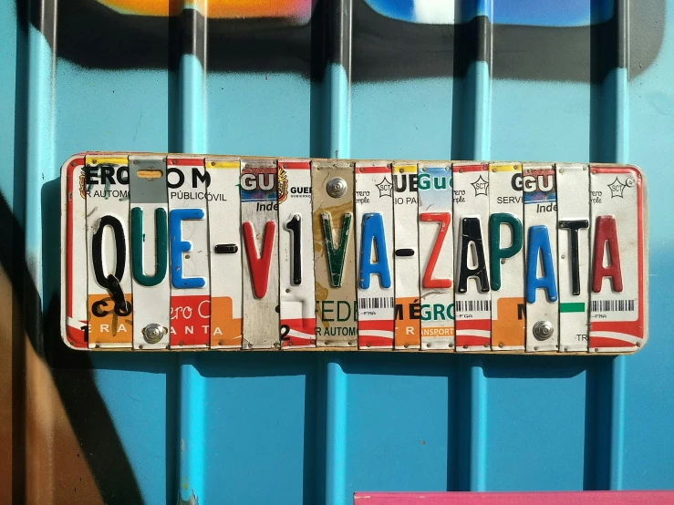 there are four different license plates in each