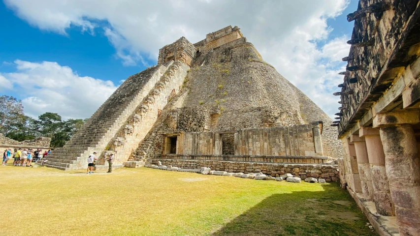 the very large pyramid has stairs going up it